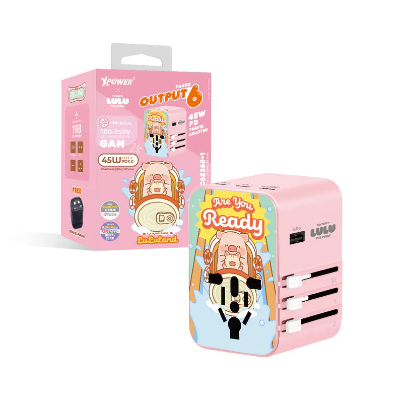 XPower x Lulu the 
Piggy TA45B 
45W 6-Output PD 
3.0/PPS Travel 
Adapter